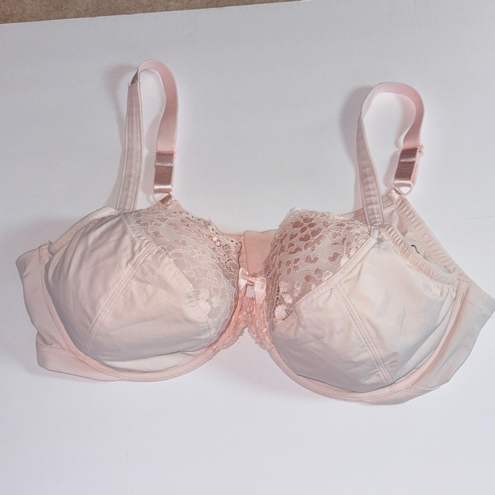 Olga Signature Support Underwire Lace Bra Pink Blush Size 42C